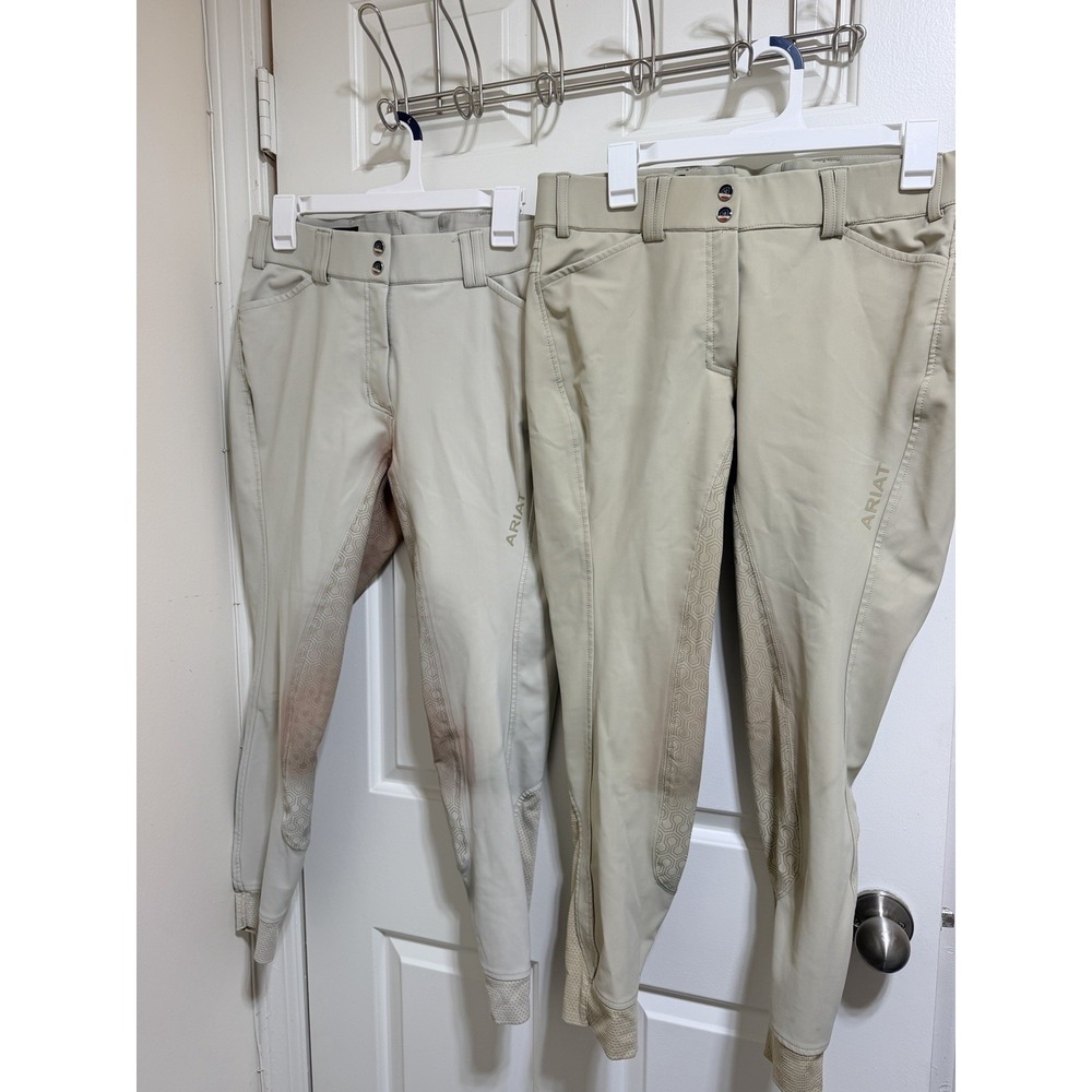 Ariat Sport Riding Womens 32R Tan Equestrian Full Seat Horse Pants Lot Of 2 Read